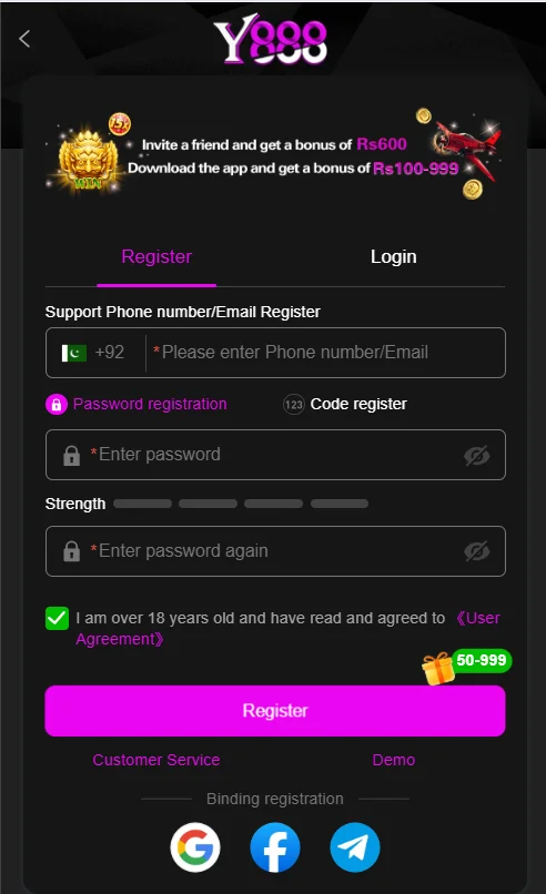 y888 Game Registration