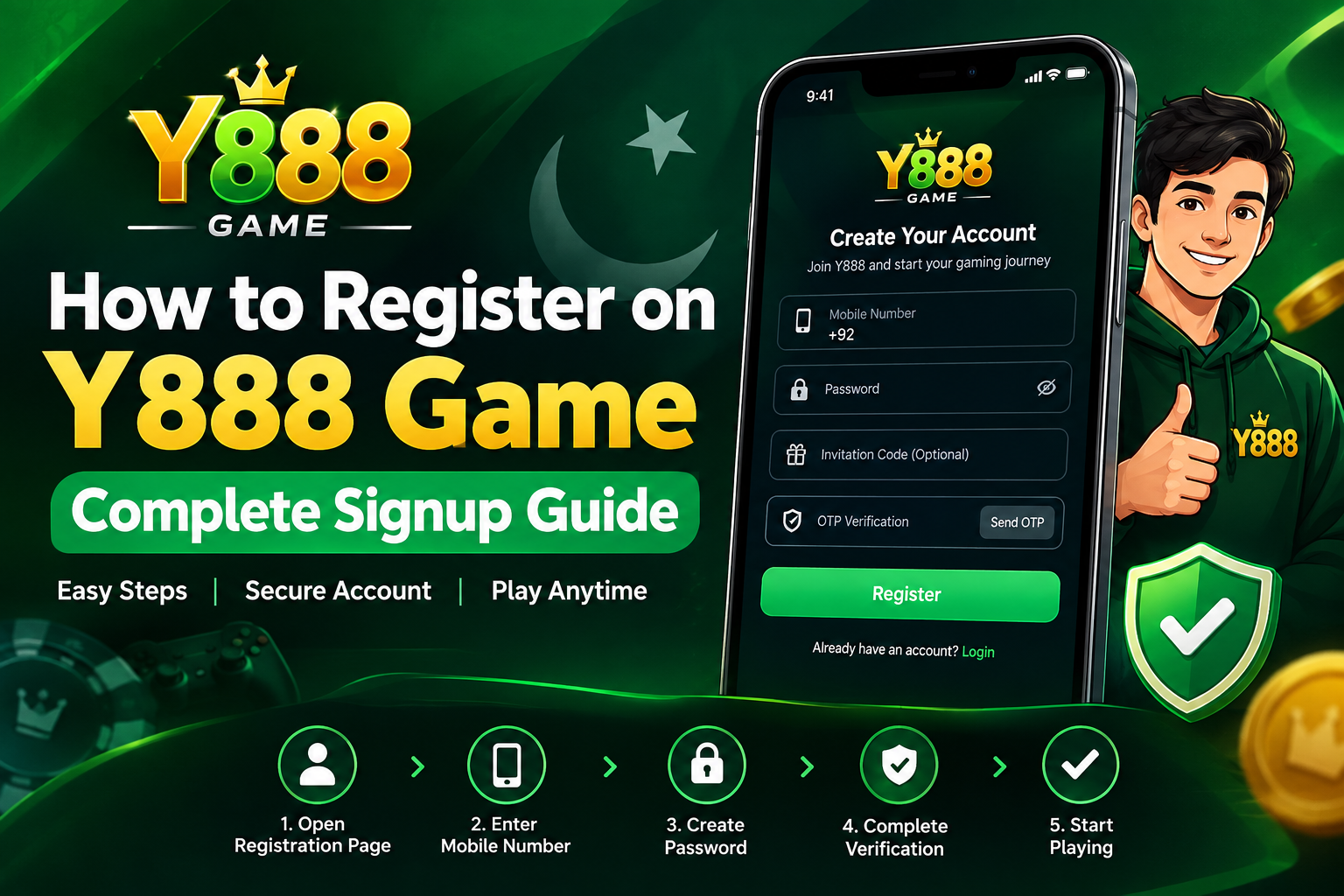 How to register on Y888 Game complete signup guide